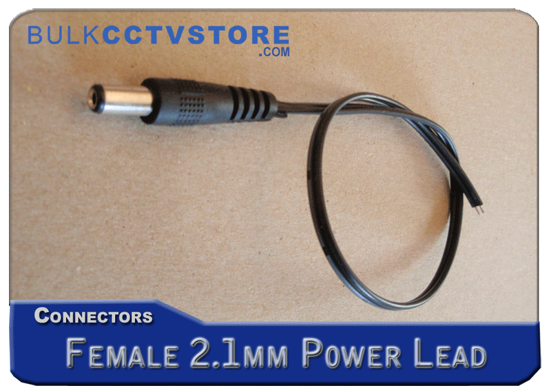 Female 2.1mm DC Plug With Power Lead - Bulk CCTV Store