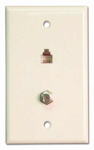 Channel Vision 2009 - Wall Plate with RF and Phone - White - Bulk CCTV Store