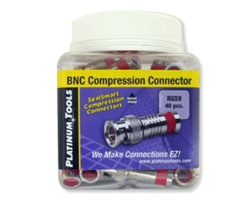 Platinum Tools 28041J BNC RG59 Compression 40pc Jar - Bulk CCTV Store