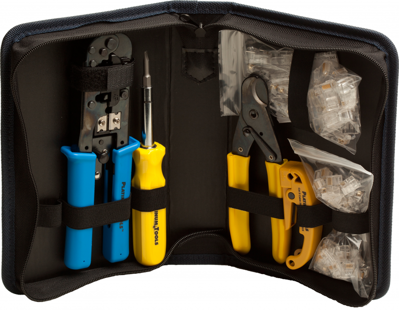 Platinum Tools 90109 All-In-One Modular Plug Tool Kit w/Nylon Zip Case - Bulk CCTV Store