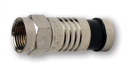 Platinum Tools F RG6Q Compression Connector, Nickel Plate 18001/18002 - Bulk CCTV Store
