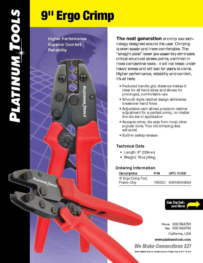 Platinum Tools 9" Ergo Crimp Tool - Bulk CCTV Store