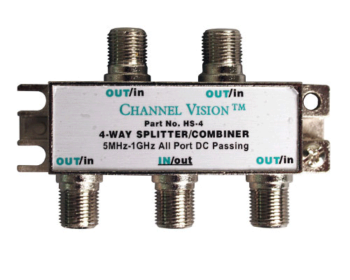 Channel Vision HS-4 4-Way Splitter Combiner - BulkCCTVStore