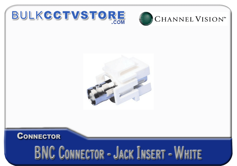 Channel Vision - G-IBNC-W - Jack Insert - BNC Connector - White - Bulk CCTV Store