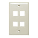 Channel Vision - J-4GA - 4 Jack Gang Plate, Almond - Bulk CCTV Store