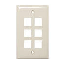 Channel Vision - J-6GA - 6 Jack Gang Plate, Almond - Bulk CCTV Store