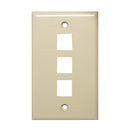 Channel Vision - J-3GI - 3 Jack Gang Plate, Ivory - Bulk CCTV Store