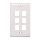 Channel Vision - G-6GW - 6 Jack Gang Plate, White - Bulk CCTV Store