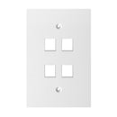 Channel Vision - G-4GOW - Oversize 4 Jack, Single-Gang Plate - White - Bulk CCTV Store