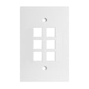 Channel Vision - G-6GOW - Oversize 6 Jack, Single-Gang Plate - White - Bulk CCTV Store