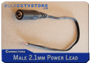 Male 2.1mm DC Plug With Power Lead - Bulk CCTV Store