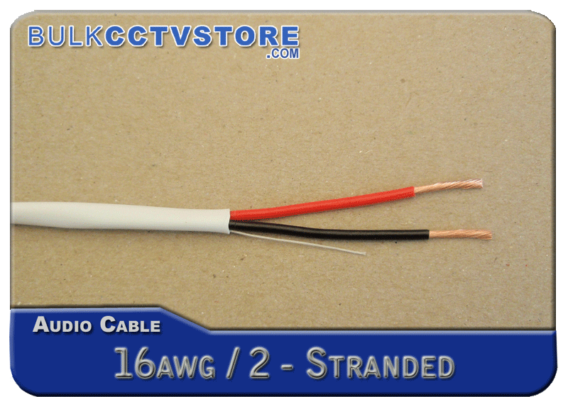 Audio Cable - 500 Foot 16AWG 2 Wire In-Wall Speaker Wire UL - Bulk CCTV Store