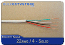Security / Alarm Cable - 1000 Foot 22AWG 4 Conductor Solid Security Wire - Bulk CCTV Store