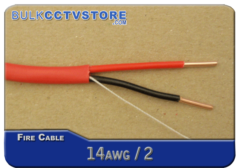 Fire / Alarm Cable - 14 AWG / 2 COND Wire Unshielded - 1000 FT - FPLR/CL2R - Bulk CCTV Store