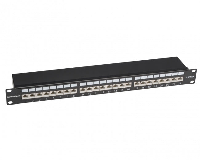 Platinum Tools 675-24C6AS 24 Port Cat6A Shielded Patch Panel - Bulk CCTV Store