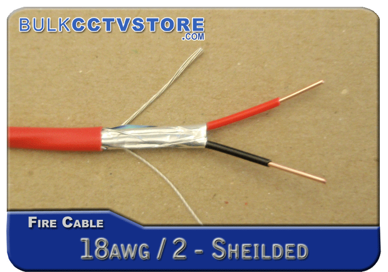 Fire / Alarm Cable - 18 AWG / 2 COND Wire Shielded - 1000 FT - FPLR/CL2R - Bulk CCTV Store