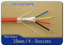 Fire / Alarm Cable - 18 AWG / 4 COND Wire Shielded - 1000 FT - FPLR/CL2R - Bulk CCTV Store