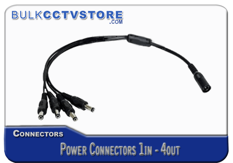 Power Connector 2.1mm - 1in - 4out - Bulk CCTV Store