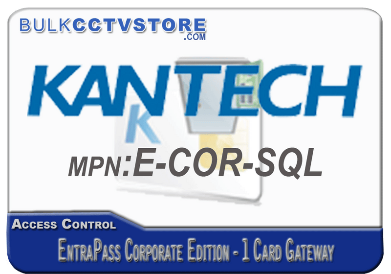 Kantech E-COR-SQL EntraPass Corporate Edition - 1 Card Gateway - Bulk CCTV Store
