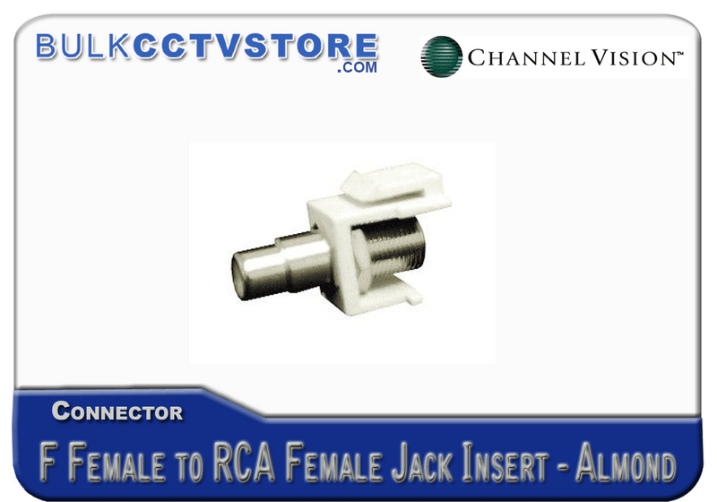 Channel Vision - J-IF-RCA-A - Jack Insert - F-female to RCA Female - Almond - Bulk CCTV Store