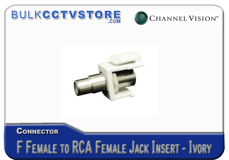 Channel Vision - J-IF-RCA-I - Jack Insert - F-female to RCA Female - Ivory - Bulk CCTV Store