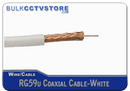1000ft RG59/U Coaxial Cable 100% Copper Core, 95% Shield-White - Bulk CCTV Store