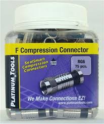 Platinum Tools 28006J F Type for RG6 Compression Connector Nickel 75pc Jar - Bulk CCTV Store